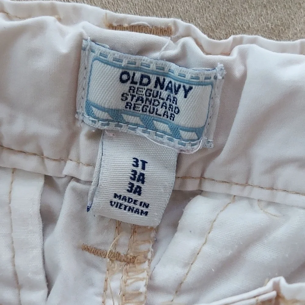 Old Navy light weight rolled up cargo pants adjustable waist - light beige - 3T